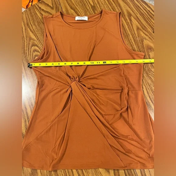 Zenana Burnt Orange Tank Top - Size Large - Picture 3 of 8